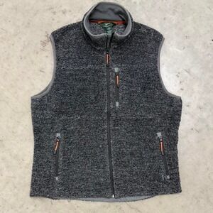Woolrich Men's Fleece Full Zip Vest Sweatshirt Sz Large Grey